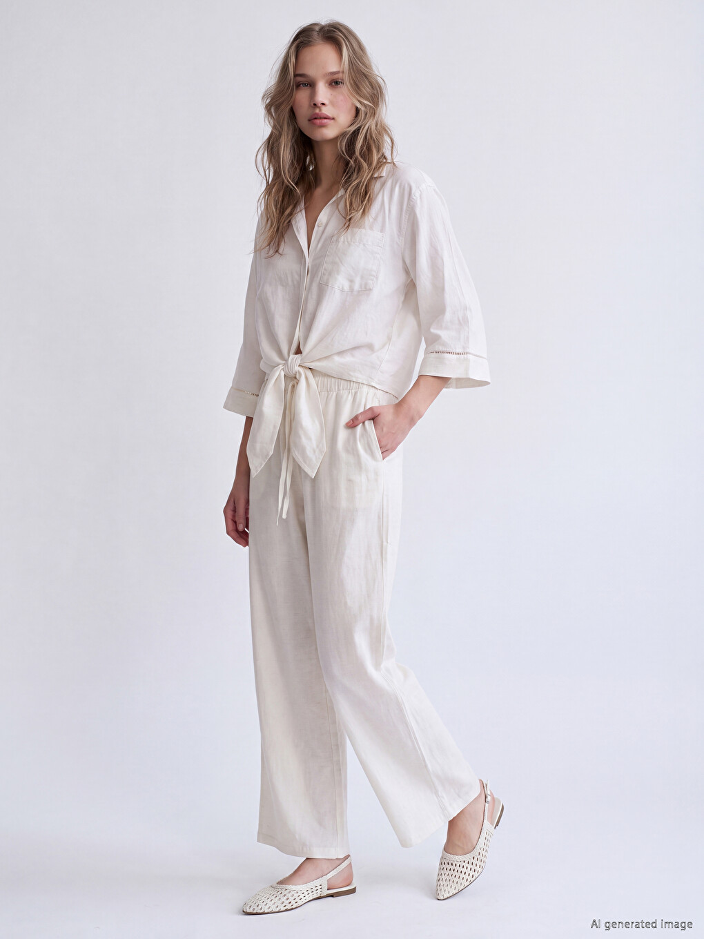 Linen Blend Women's Shirt-2