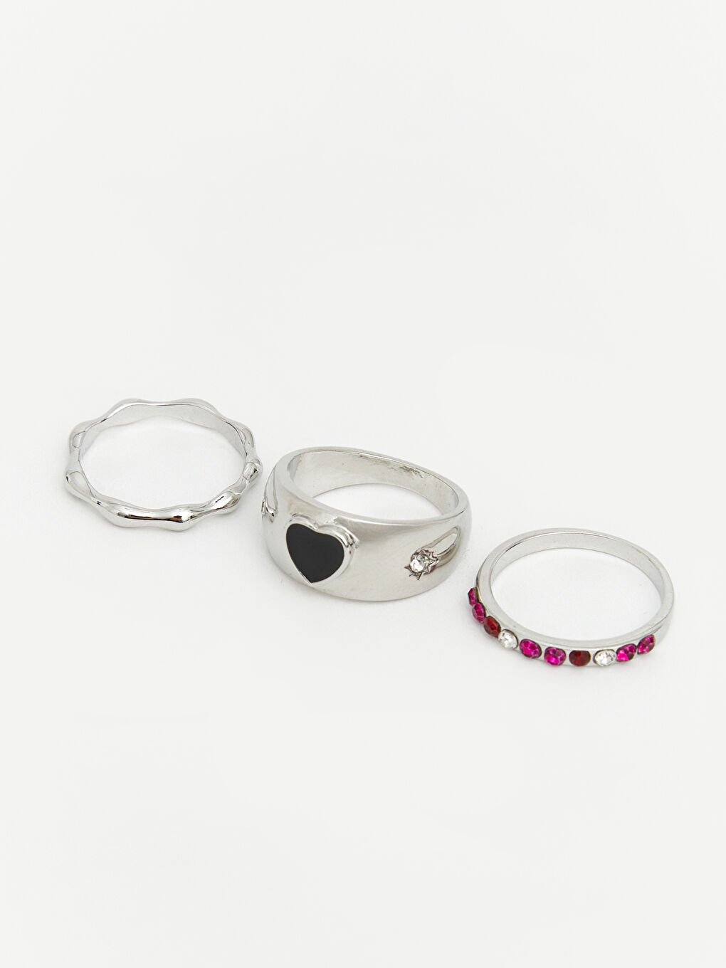 Gri Kap Baskılı Kadın Yüzük Seti 3'lü