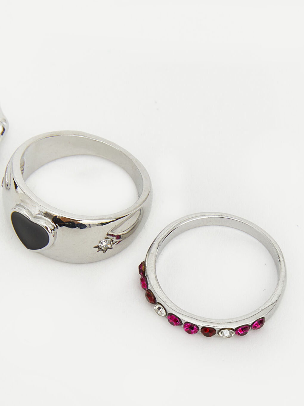 Gri Kap Baskılı Kadın Yüzük Seti 3'lü-1