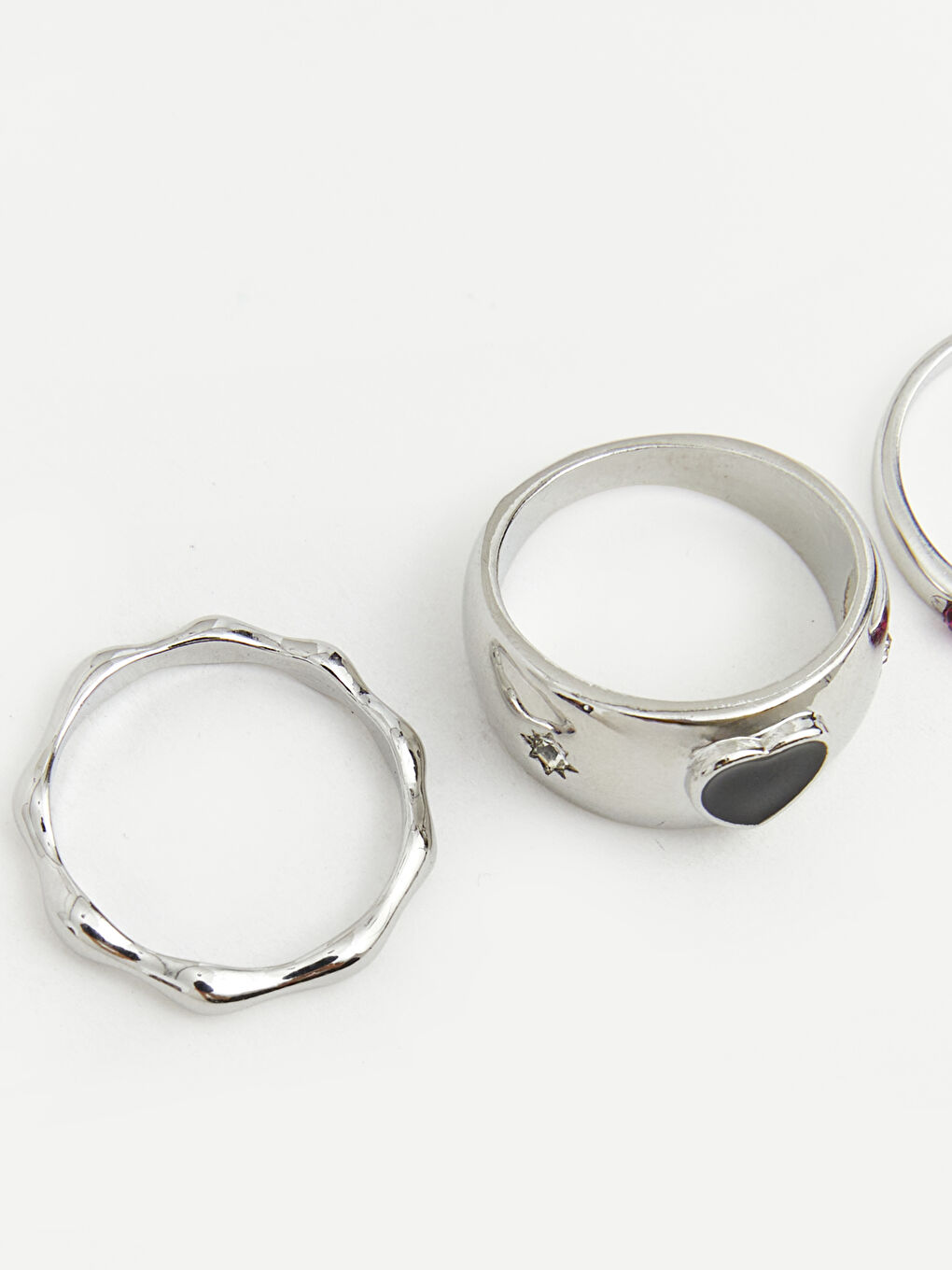 Gri Kap Baskılı Kadın Yüzük Seti 3'lü-2