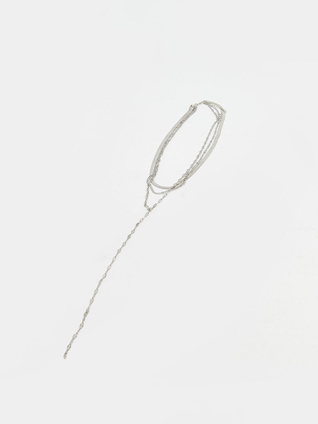 Gri Taşlı Zincir Kadın Kolye-1