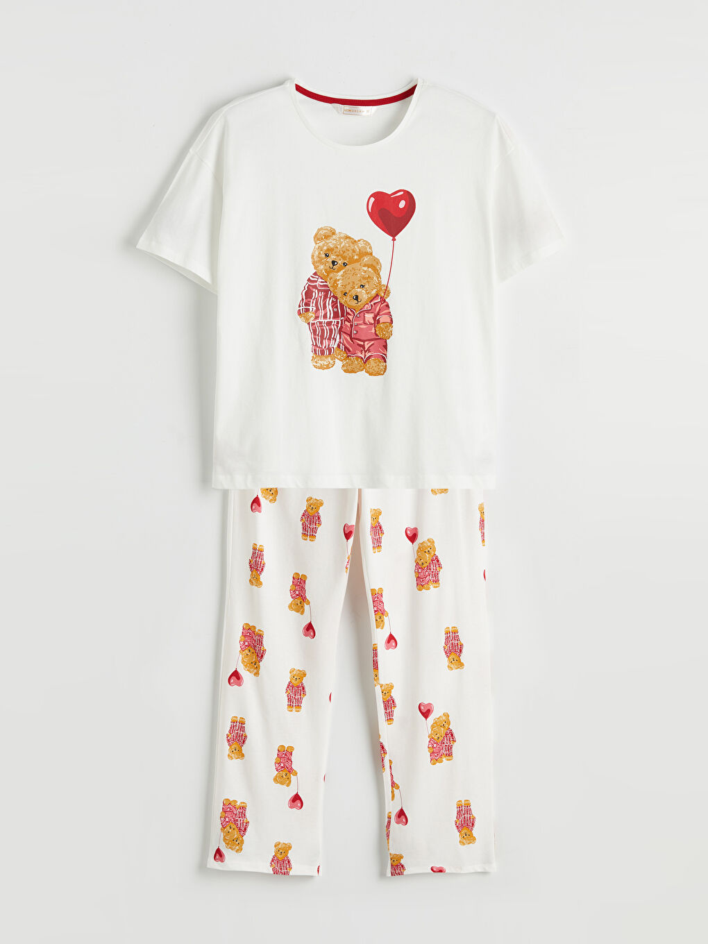 سێتی بیجامەی چاپکراوی یه‌خه‌ خڕ ژن-6