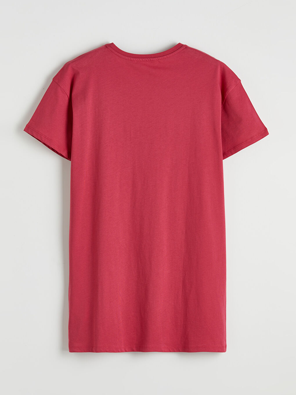 Bordo Bisiklet Yaka Baskılı Kadın Gecelik-1