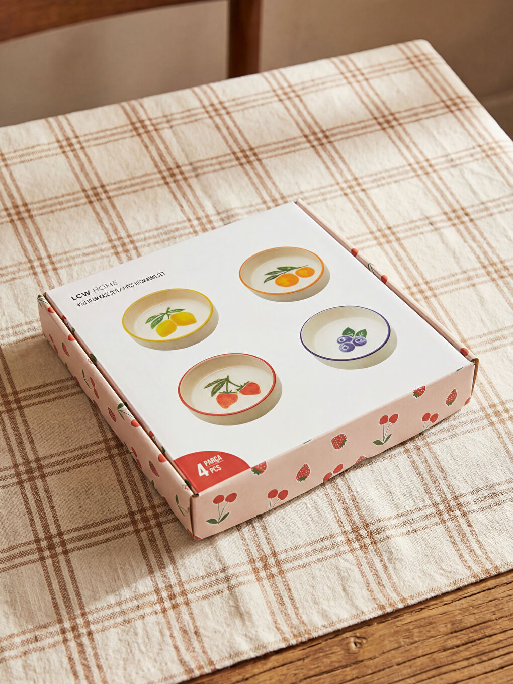 Karışık Meyve Baskılı Seramik Kase Seti 4'lü-2