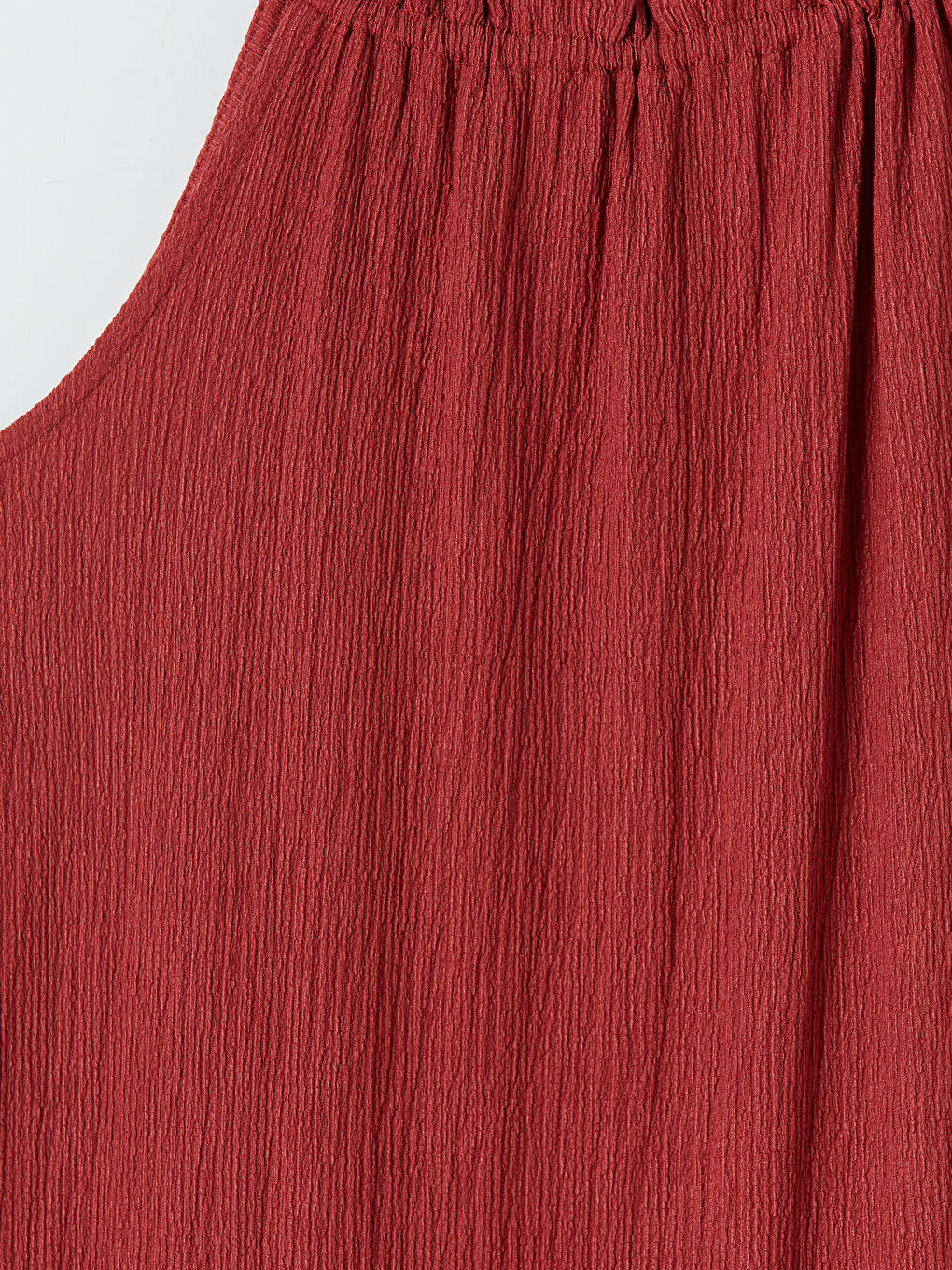 Kırmızı Fırfırlı Halter Yaka Elbise-2