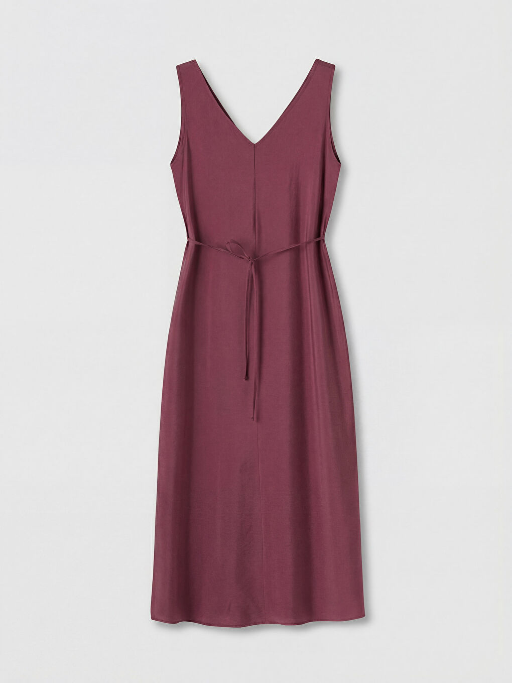 Pembe V Yaka Modal Karışımlı Elbise