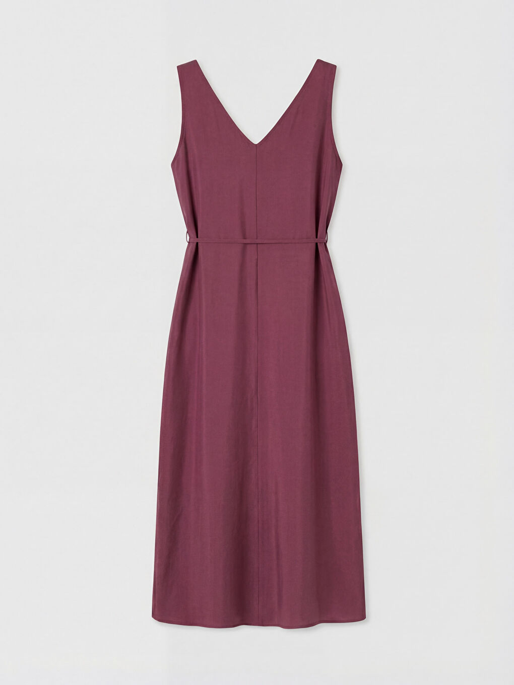 Pembe V Yaka Modal Karışımlı Elbise-1