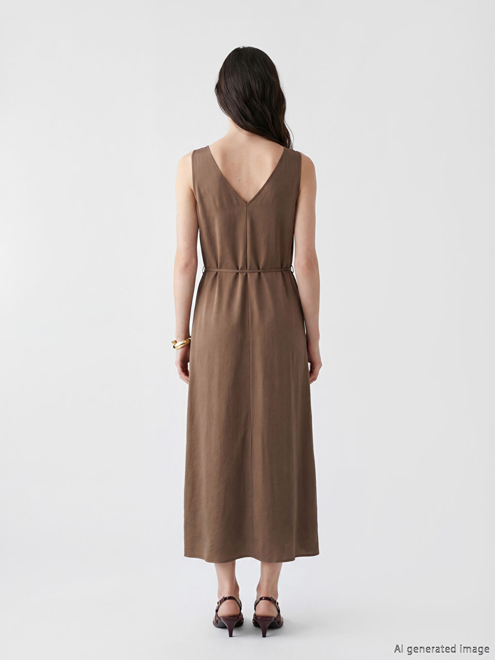 V Neck Modal Blend Dress-3