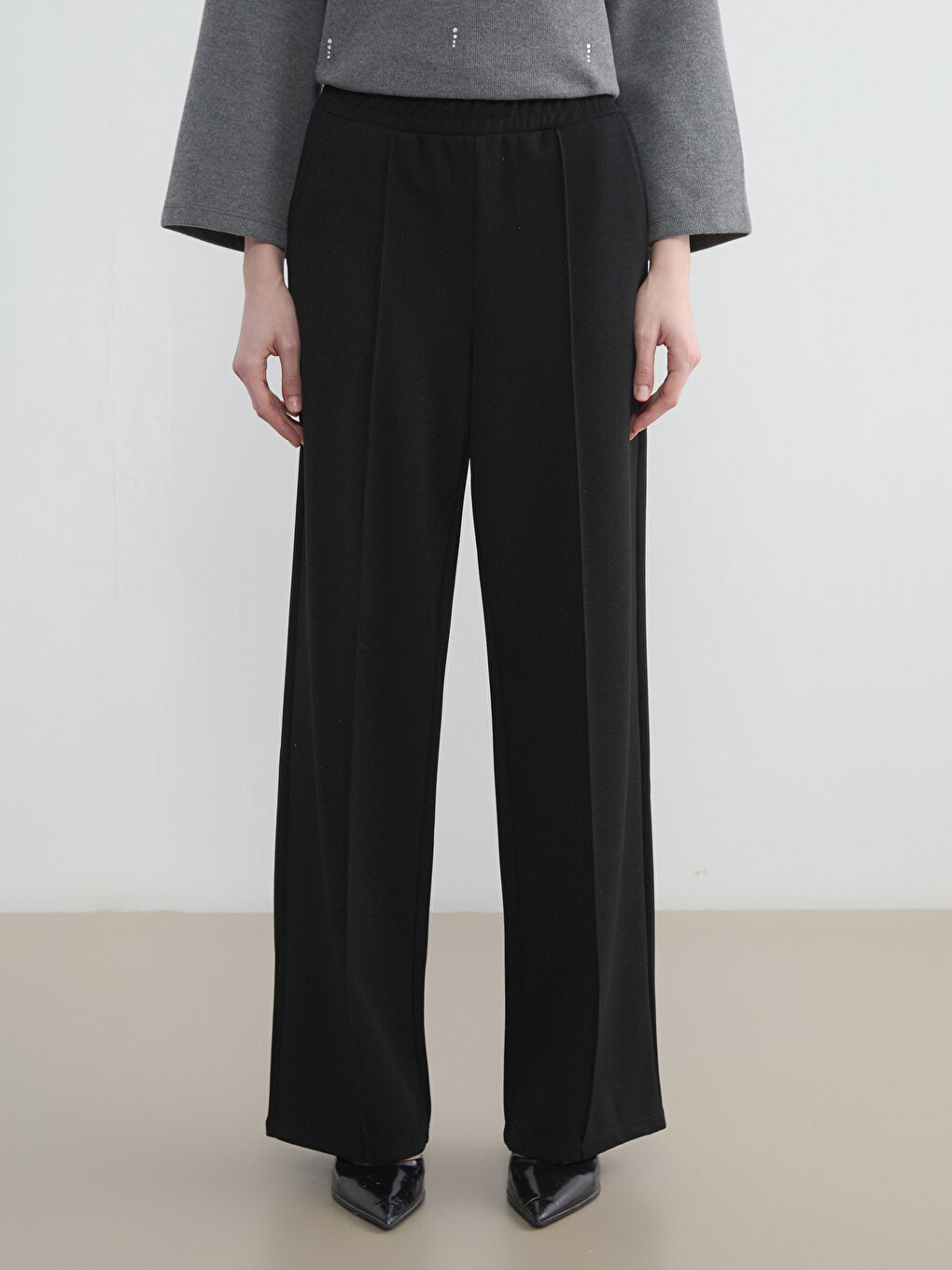 Siyah Beli Lastikli Soft Touch Kadın Eşofman Altı-1