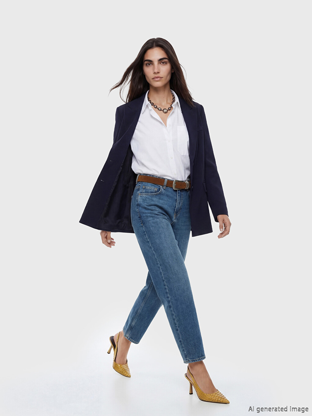 İndigo Yüksek Bel Barrel Fit Kadın Jean Pantolon