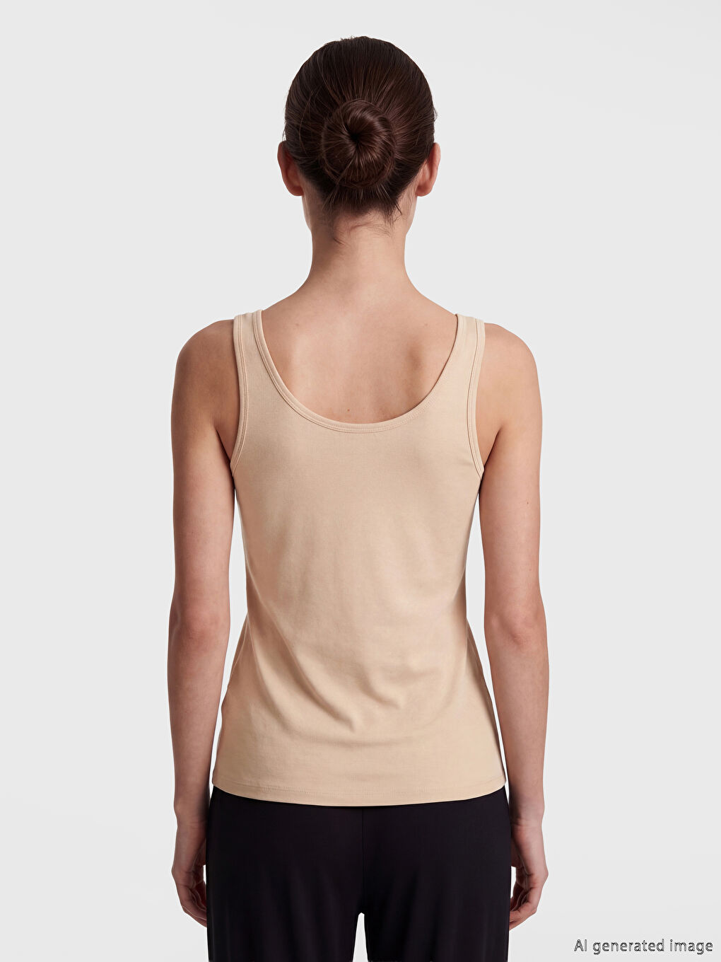 Siyah U Yaka Kadın İç Giyim Atlet 3'lü-7