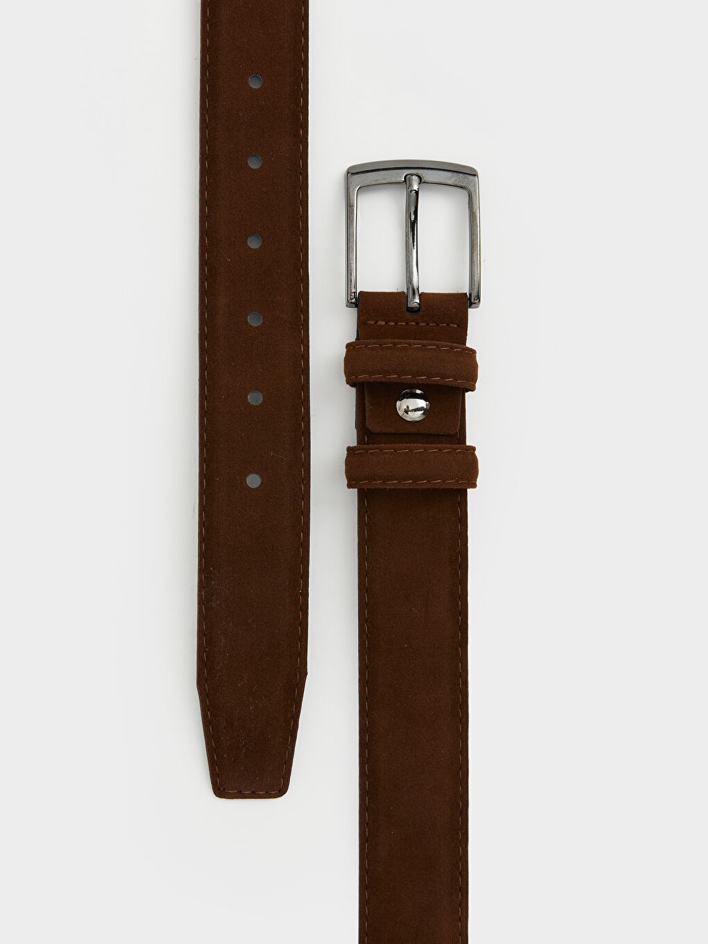 Kahverengi Süet Görünümlü Erkek Kemer-2