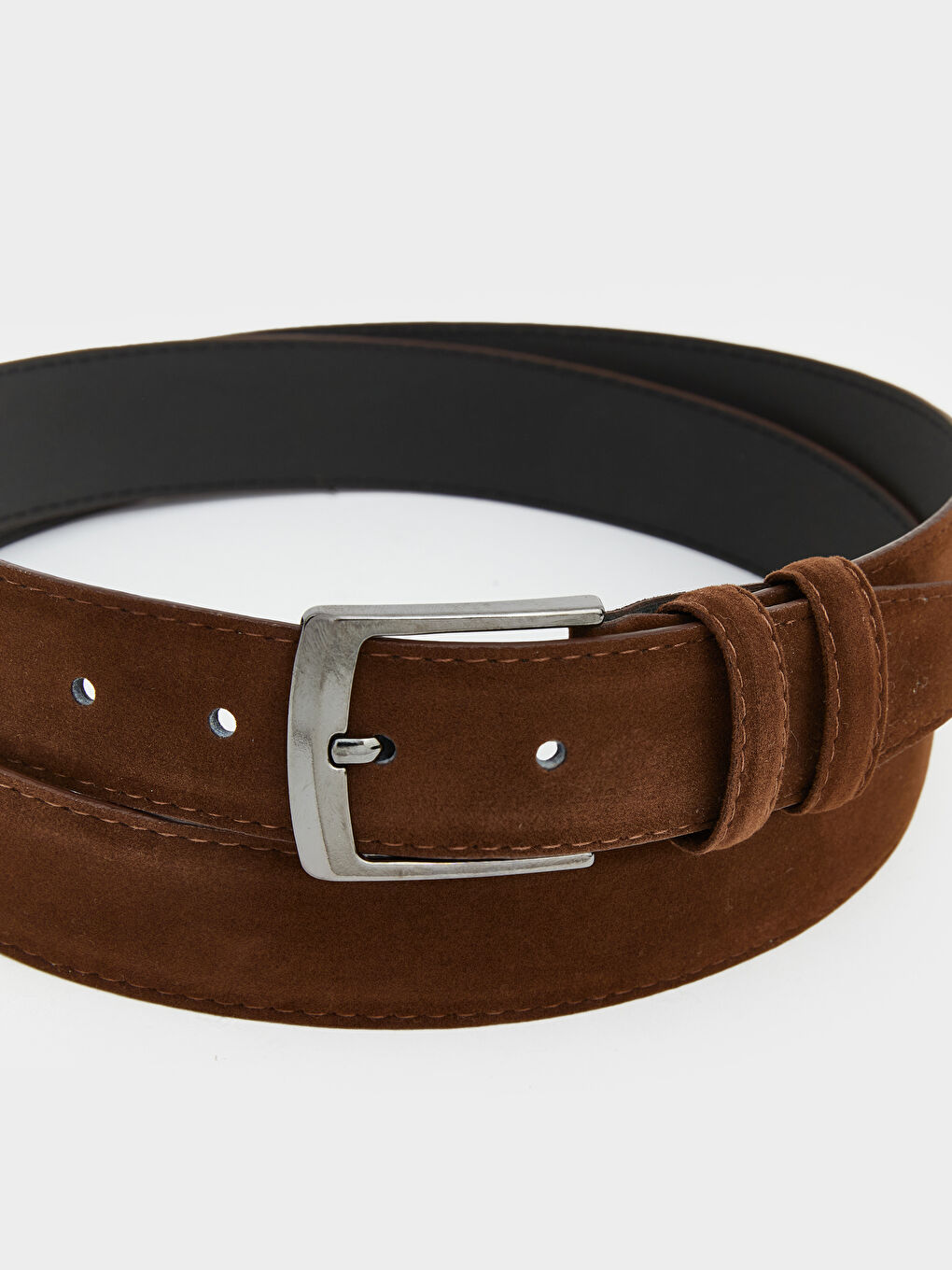 Kahverengi Süet Görünümlü Erkek Kemer-3