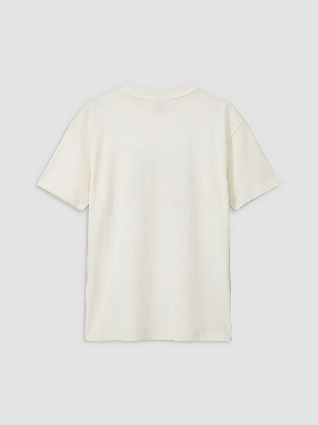 تي شيرت مطبوع بياقة دائرية للبنات-1