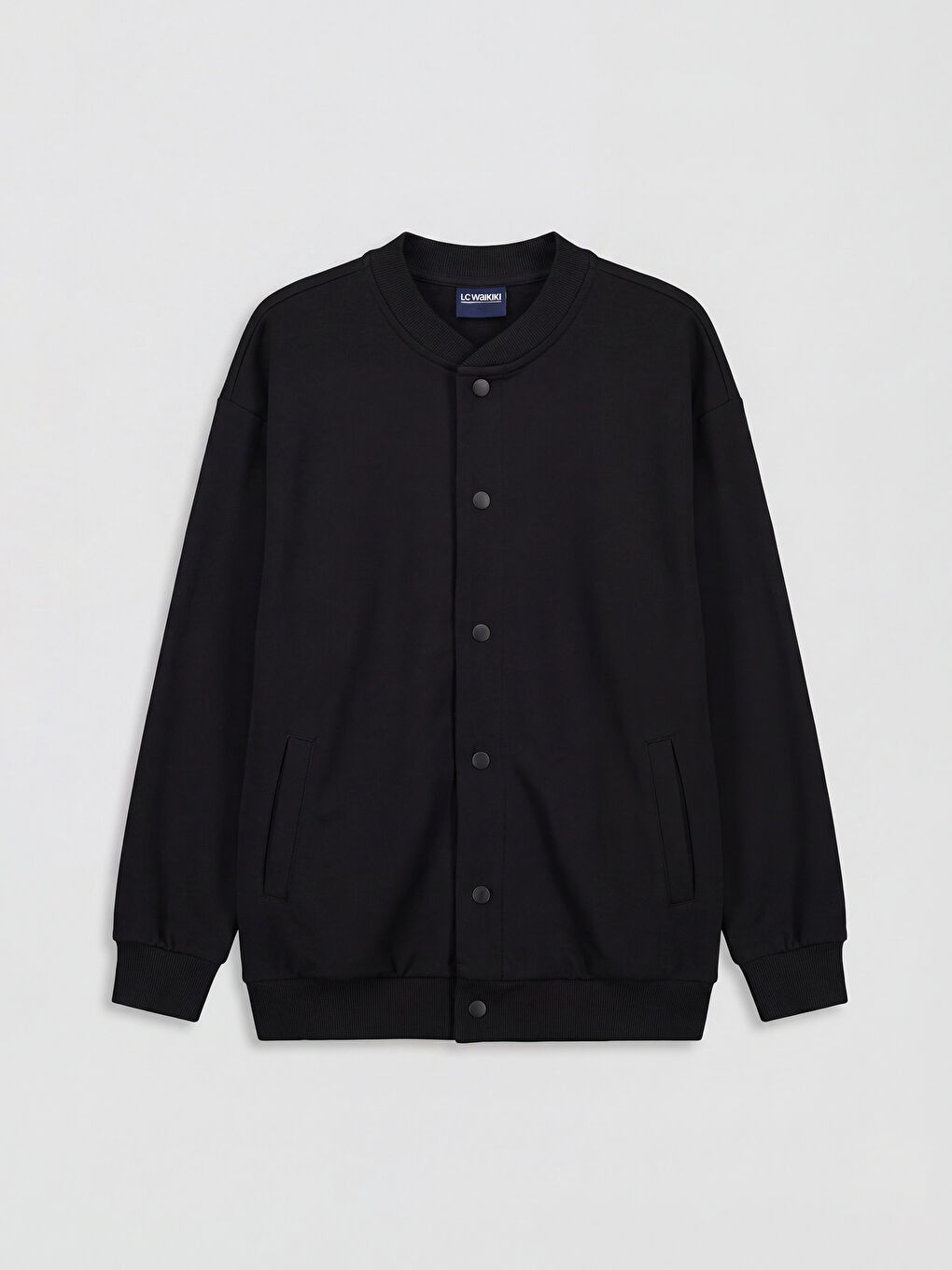 Siyah Kolej Yaka Çıtçıt Kapamalı Erkek Çocuk Ceket