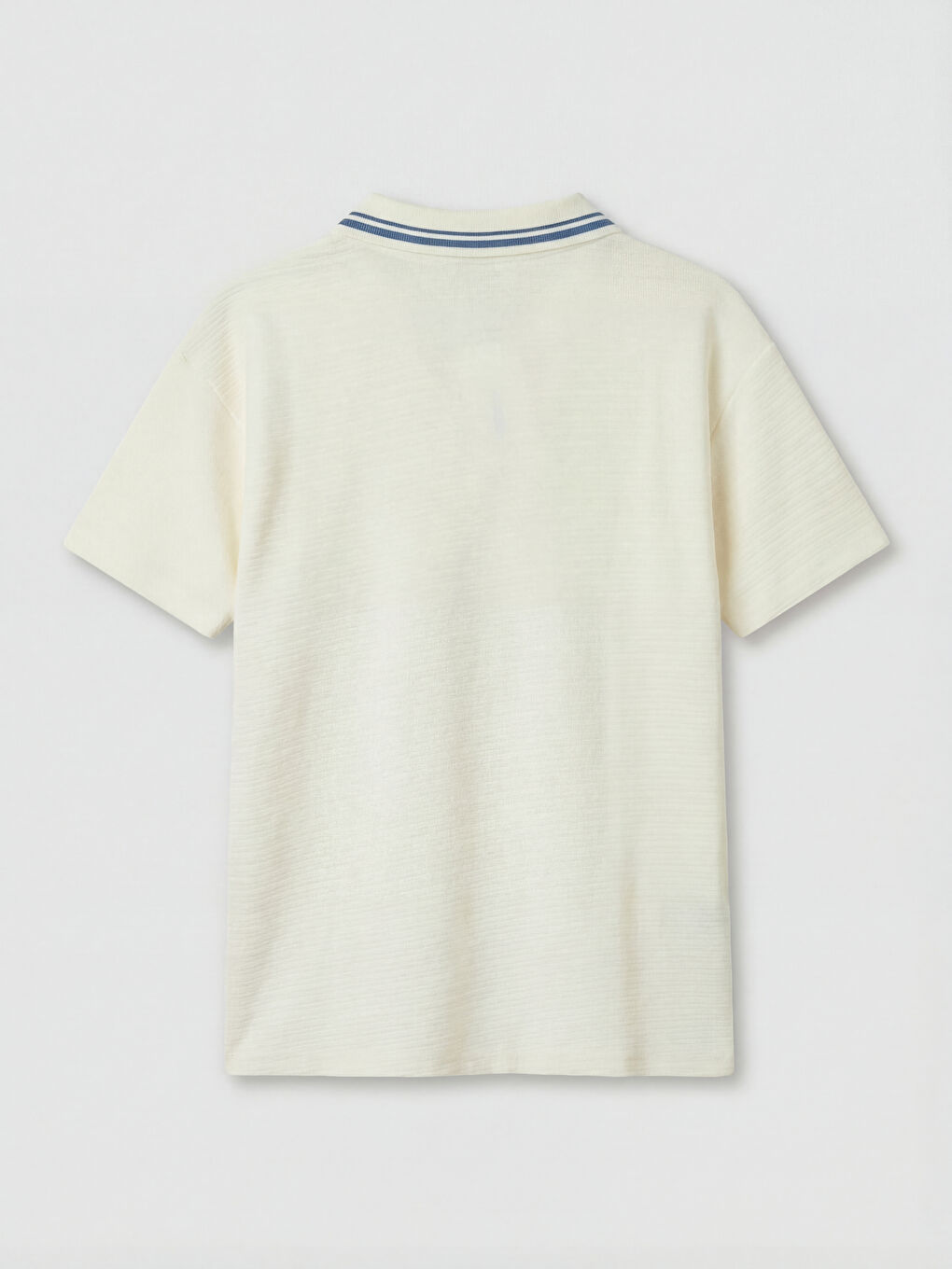 Ekru Polo Yaka Dokulu Erkek Çocuk Tişört-1