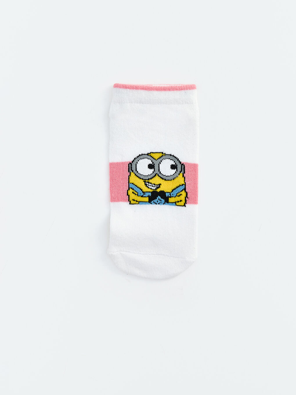 Ekru Minions Baskılı Kız Çocuk Patik Çorap-2