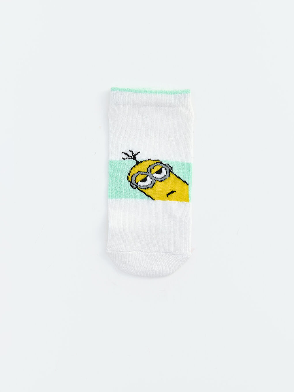 Ekru Minions Baskılı Kız Çocuk Patik Çorap-3