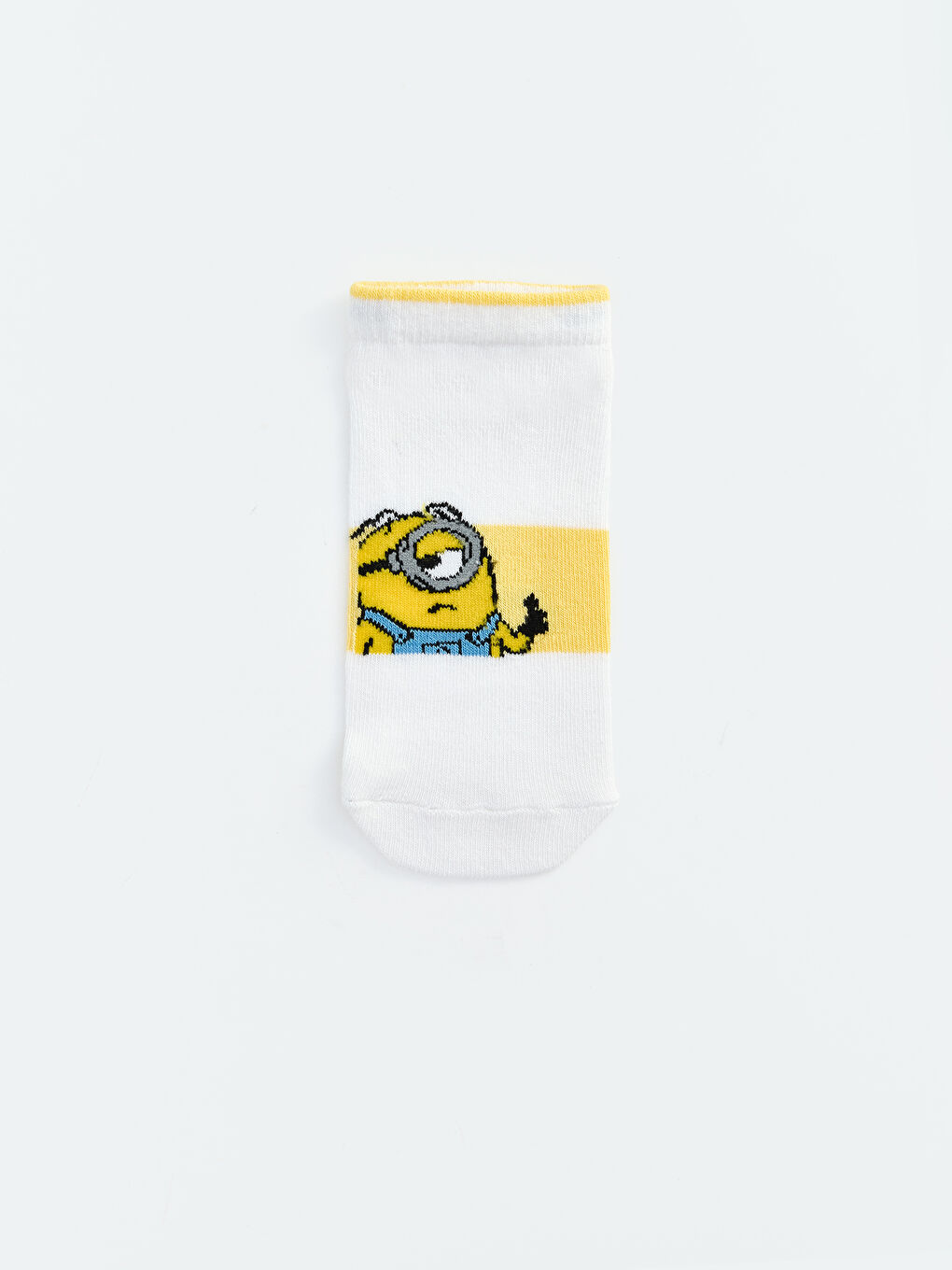 Ekru Minions Baskılı Kız Çocuk Patik Çorap-4