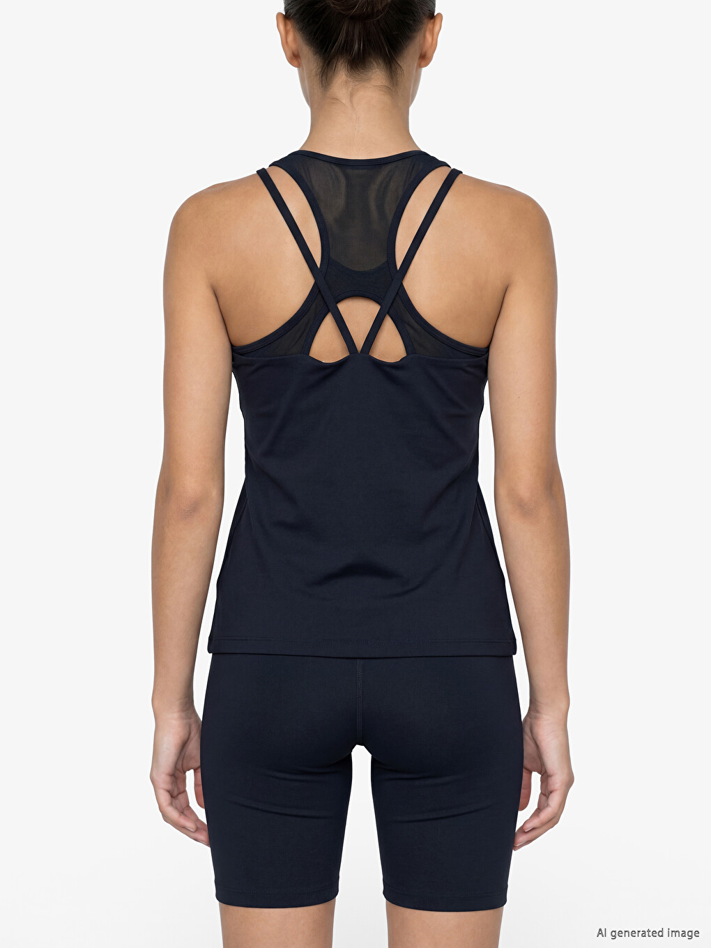 Woman Navy Athletic Tank Top-2