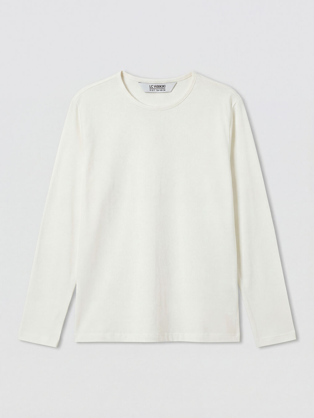 Bej Bisiklet Yaka Kız Çocuk Tişört ve Süveter-1