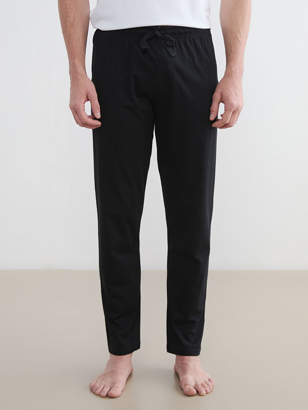 Siyah Standart Kalıp Erkek Pijama Altı-1