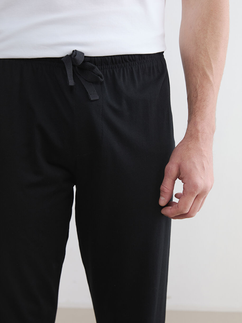 Siyah Standart Kalıp Erkek Pijama Altı-2