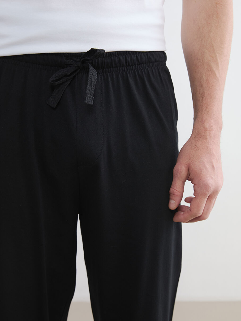 Siyah Standart Kalıp Erkek Şortlu Pijama Altı-2