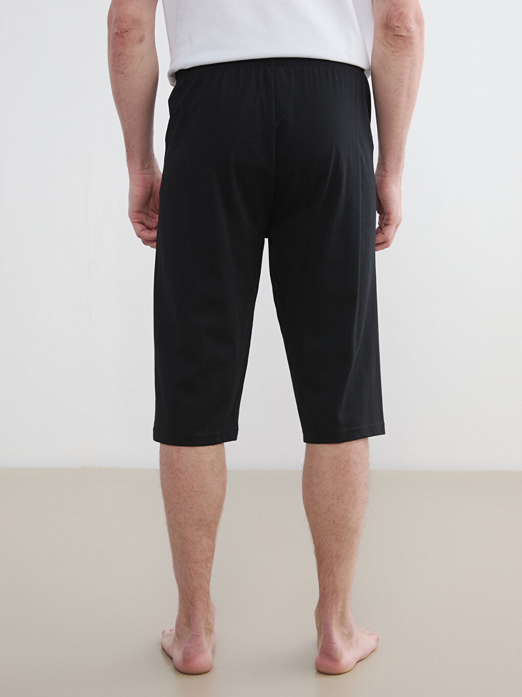 Siyah Standart Kalıp Erkek Şortlu Pijama Altı-3