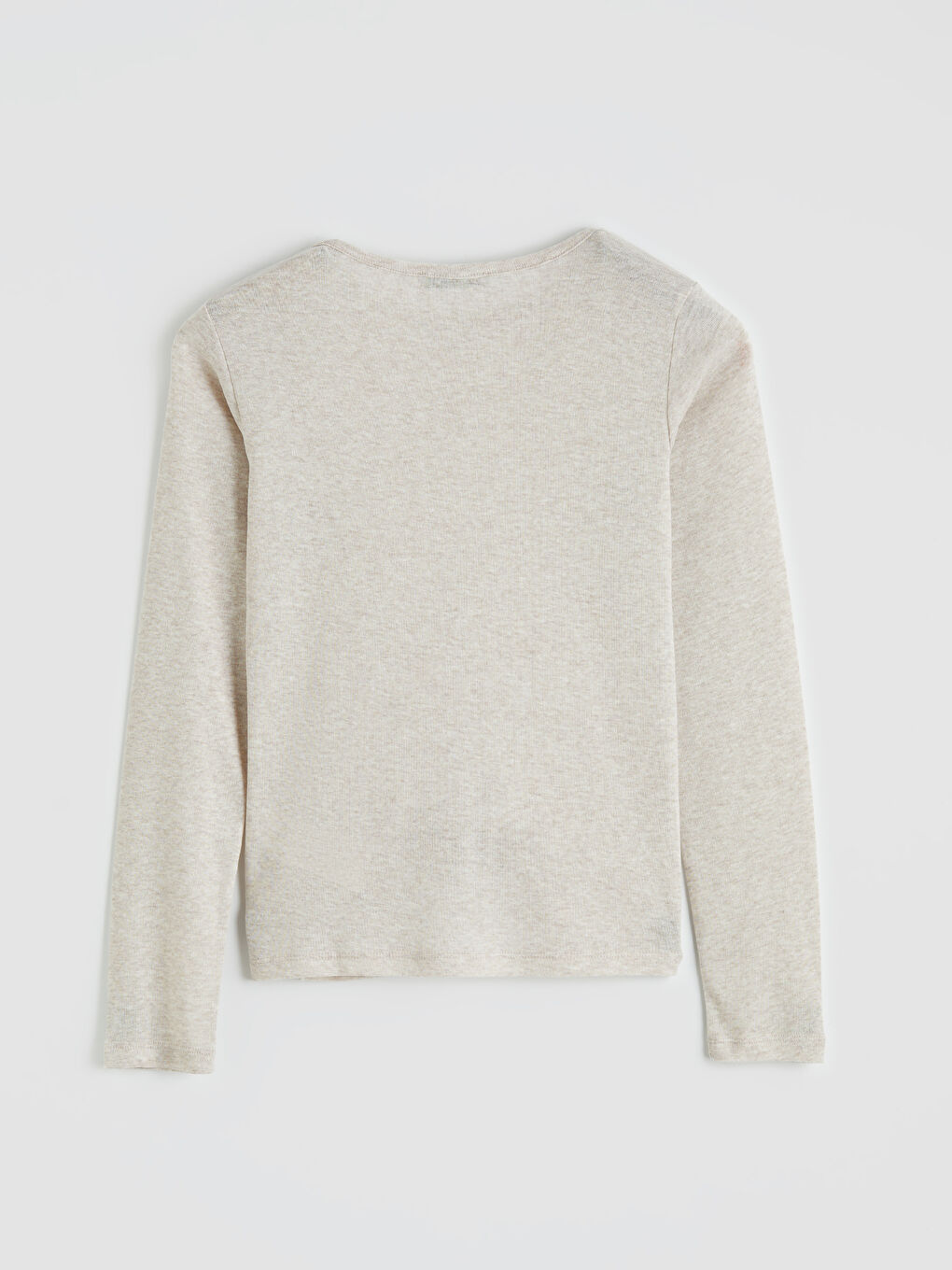 Bej Bisiklet Yaka Kadın Body	-1