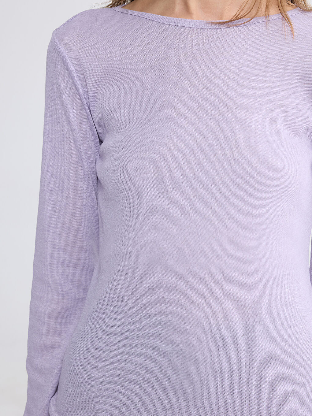 Lila Bisiklet Yaka Kadın Body	-2