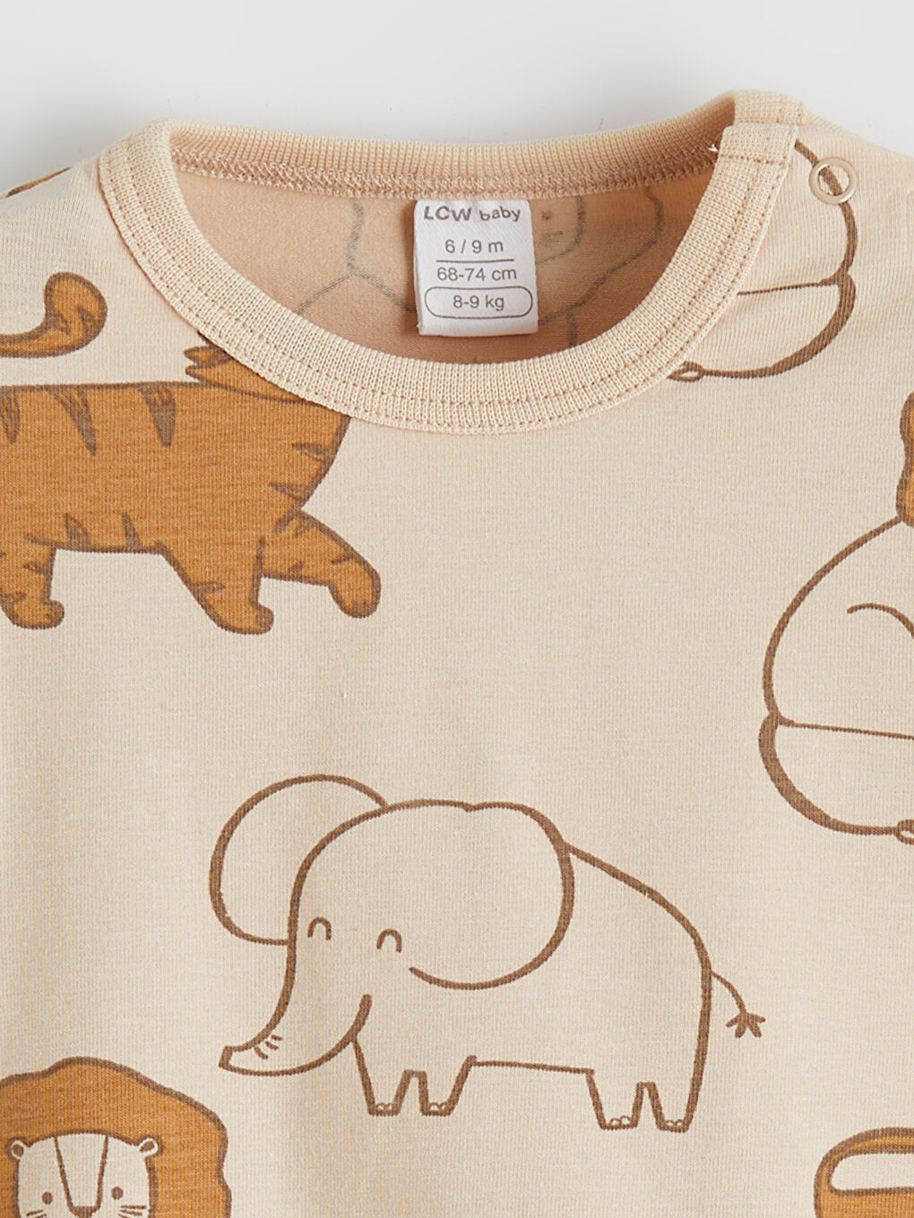 Ekru Hayvan Desenli Erkek Bebek Eşofman Takımı-2