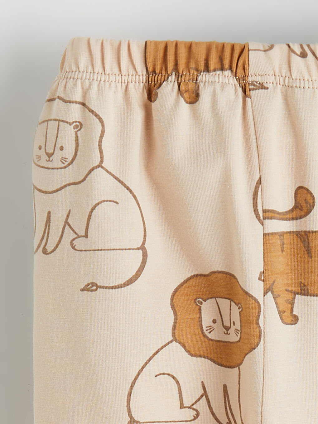 Ekru Hayvan Desenli Erkek Bebek Eşofman Takımı-6