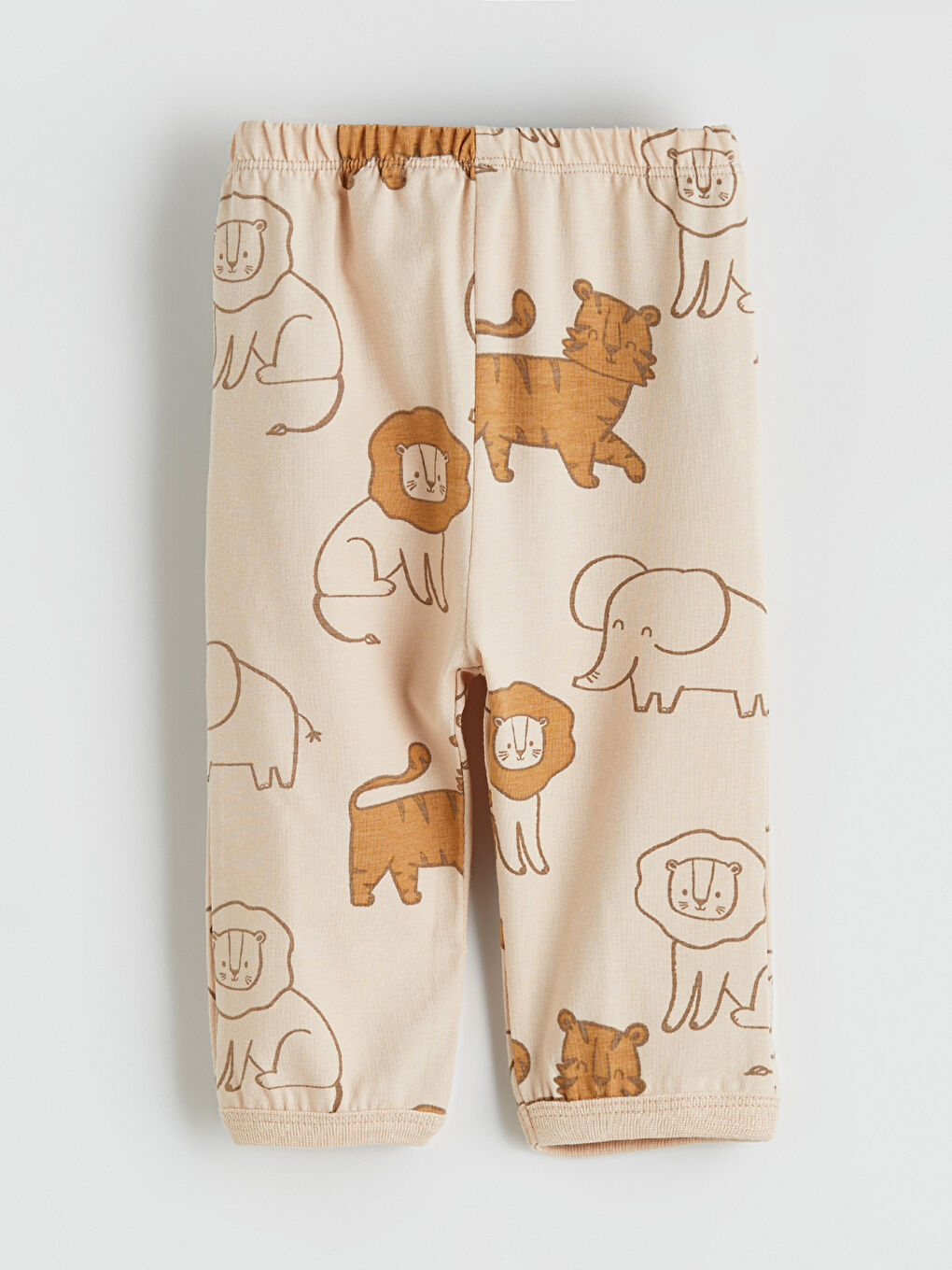 Ekru Hayvan Desenli Erkek Bebek Eşofman Takımı-7