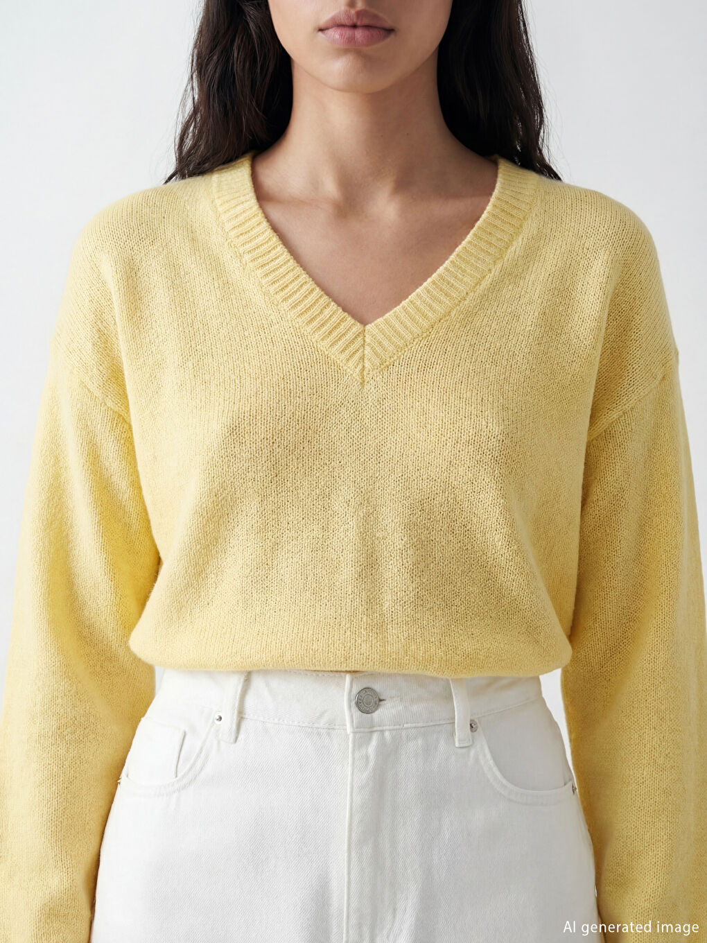V-Neck Oversized Knit Sweater-2