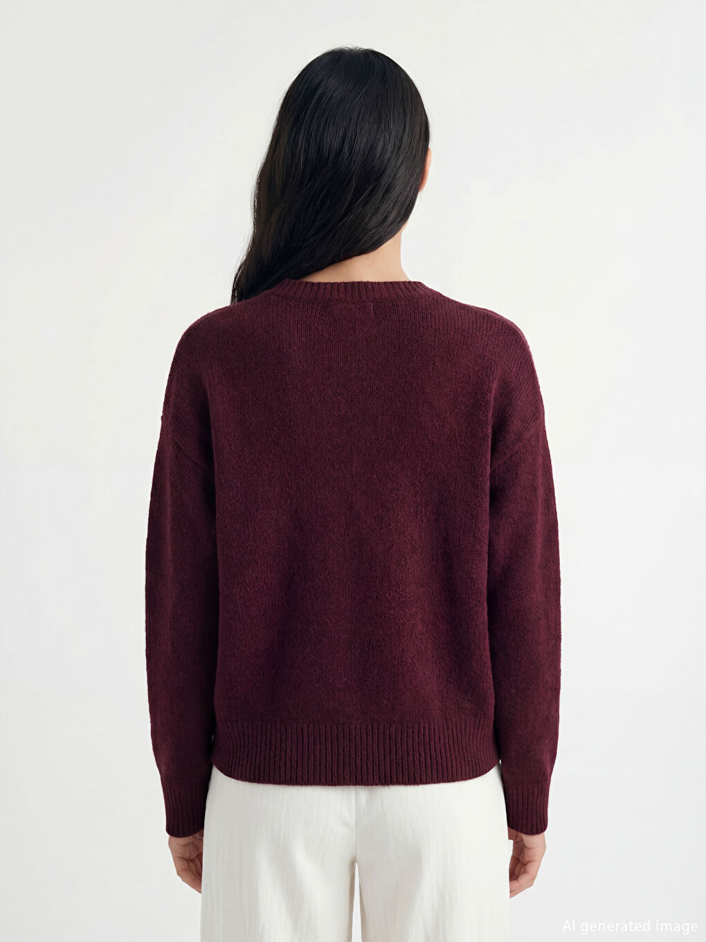 V-Neck Oversized Knit Sweater-3
