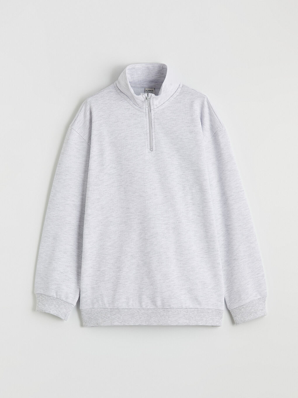 Gri Dik Yaka Erkek Çocuk Sweatshirt