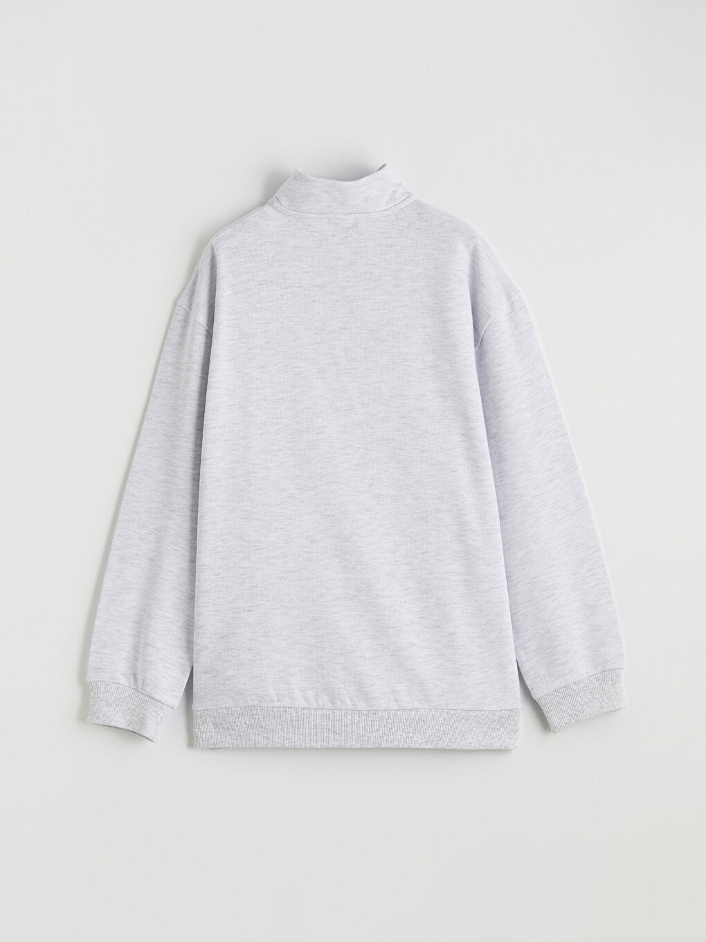 Gri Dik Yaka Erkek Çocuk Sweatshirt-2