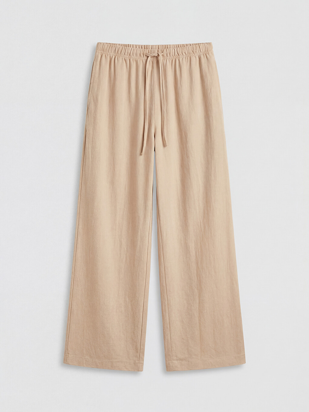 Elastic Waist Wide Leg Women's Trousers-4