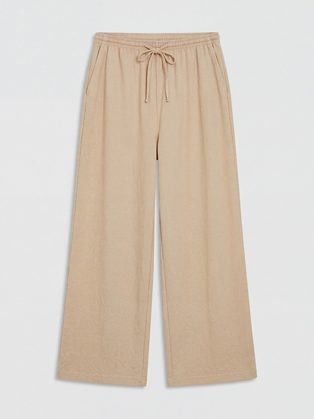 Elastic Waist Wide Leg Women's Trousers-4