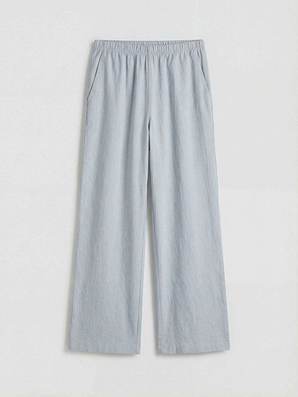 Elastic Waist Wide Leg Women's Trousers-3