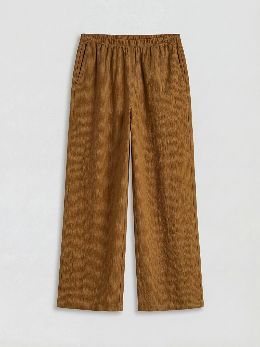Elastic Waist Wide Leg Women's Trousers-4