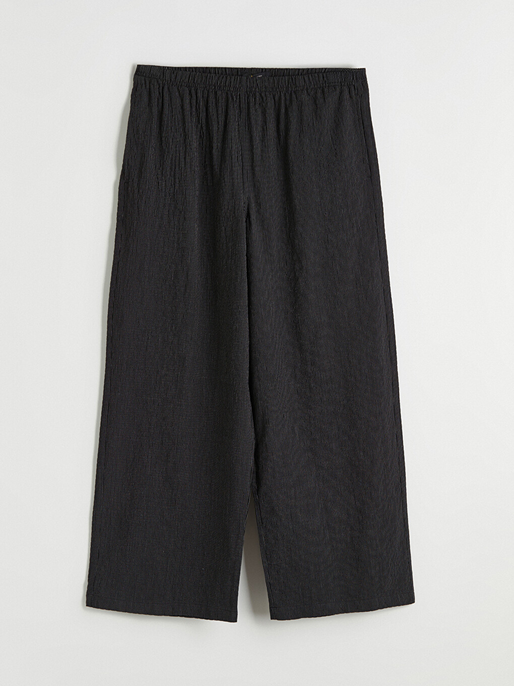 Elastic Waist Wide Leg Women's Trousers-3