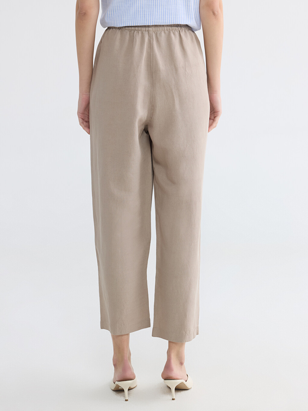 Elastic Waist Loose Fit Women's Trousers-3
