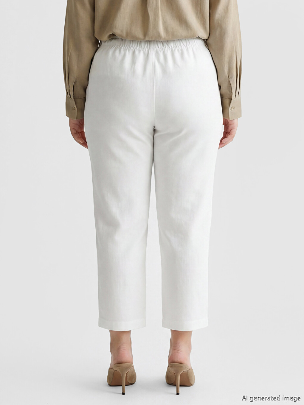 Elastic Waist Loose Fit Women's Trousers-3