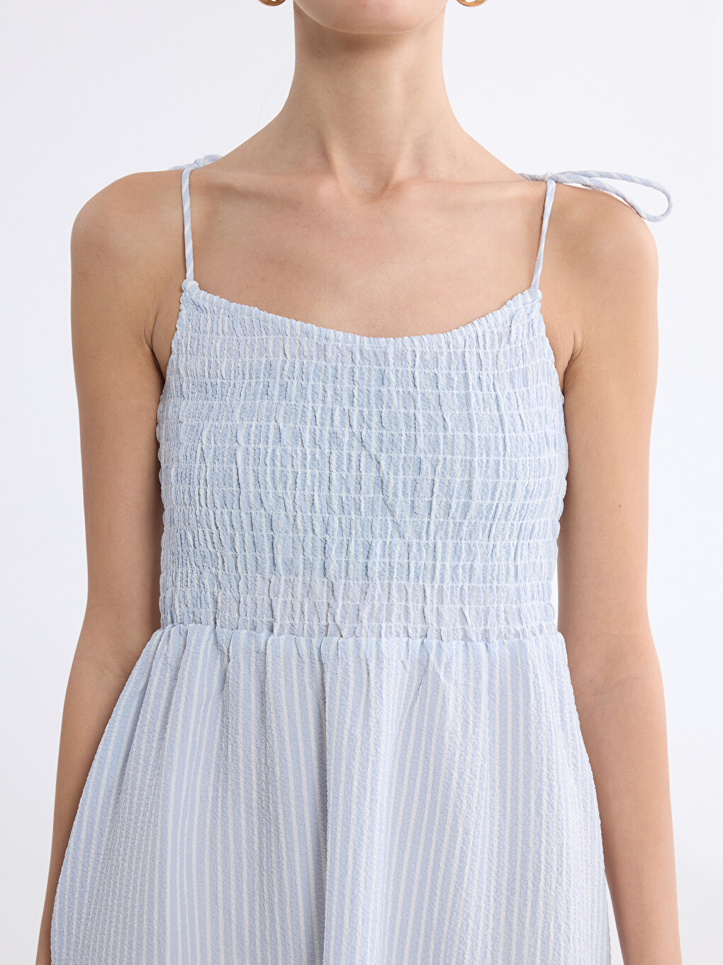 Striped Strappy Waist-fitted Dress-2