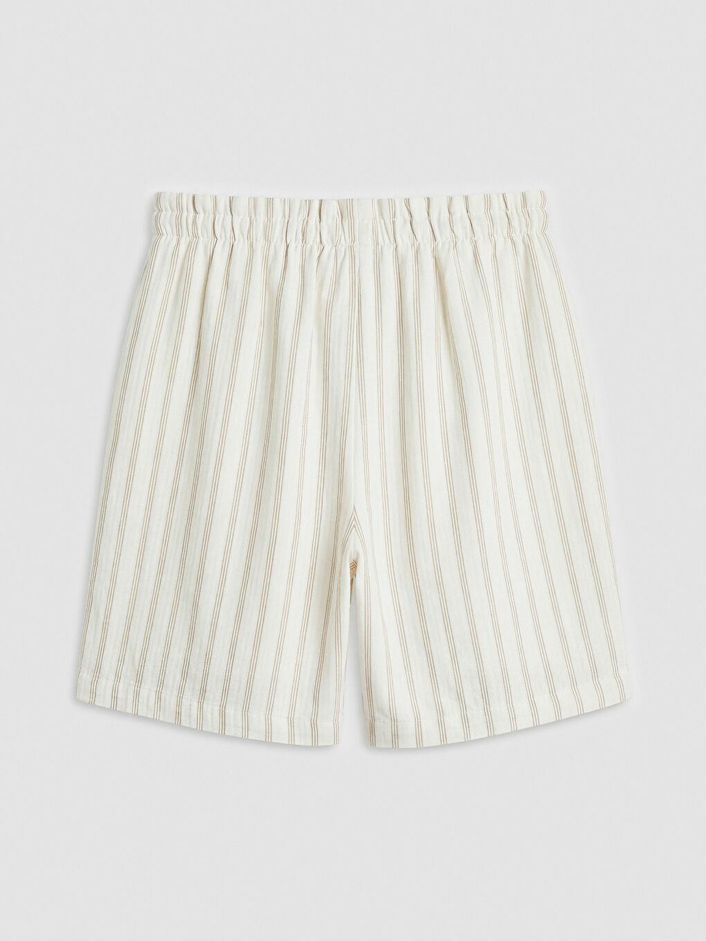 Bej Beli Lastikli Kız Çocuk Müslin Şort-1