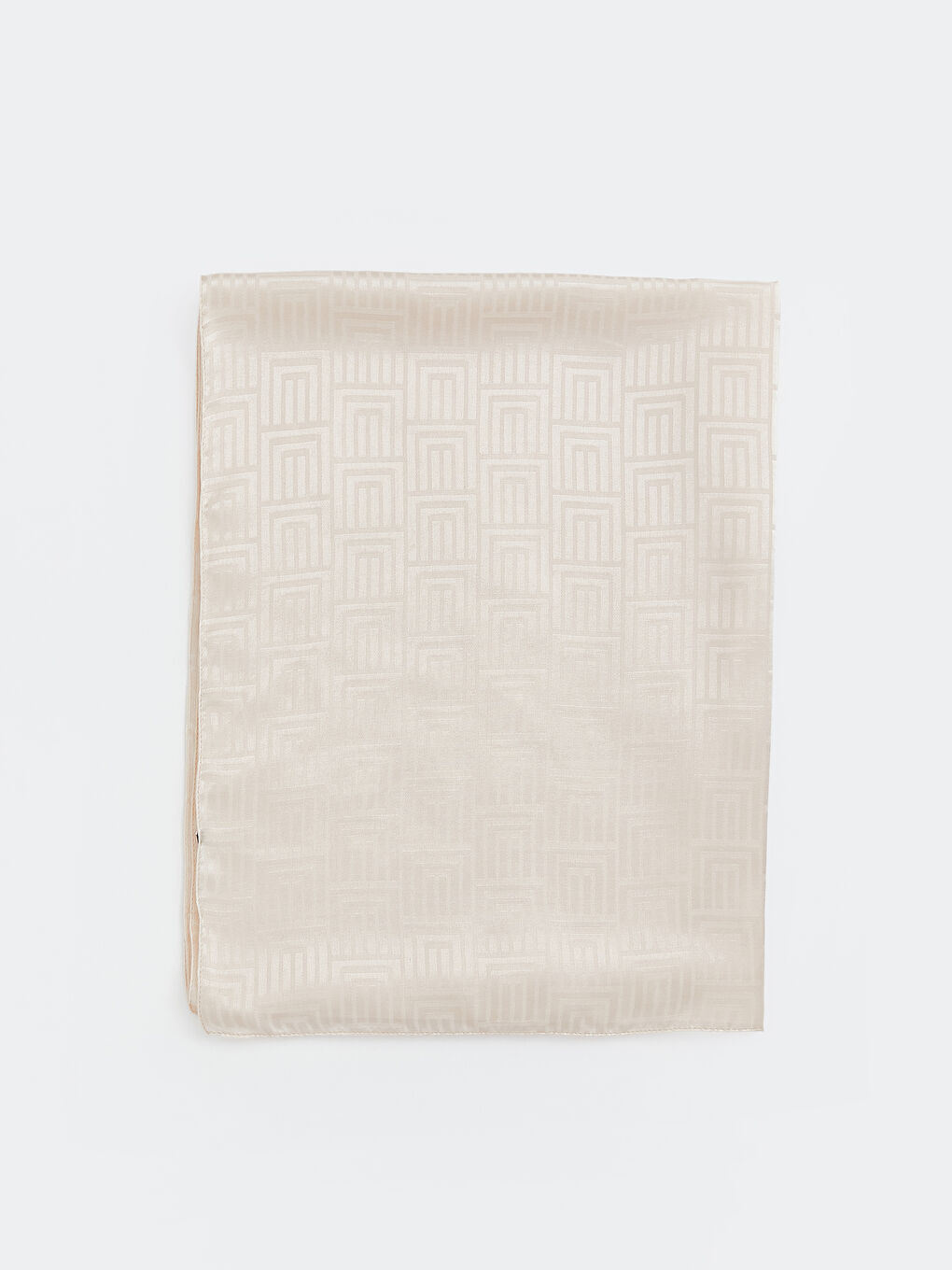 Bej Geometrik Desenli Kadın Şal-1