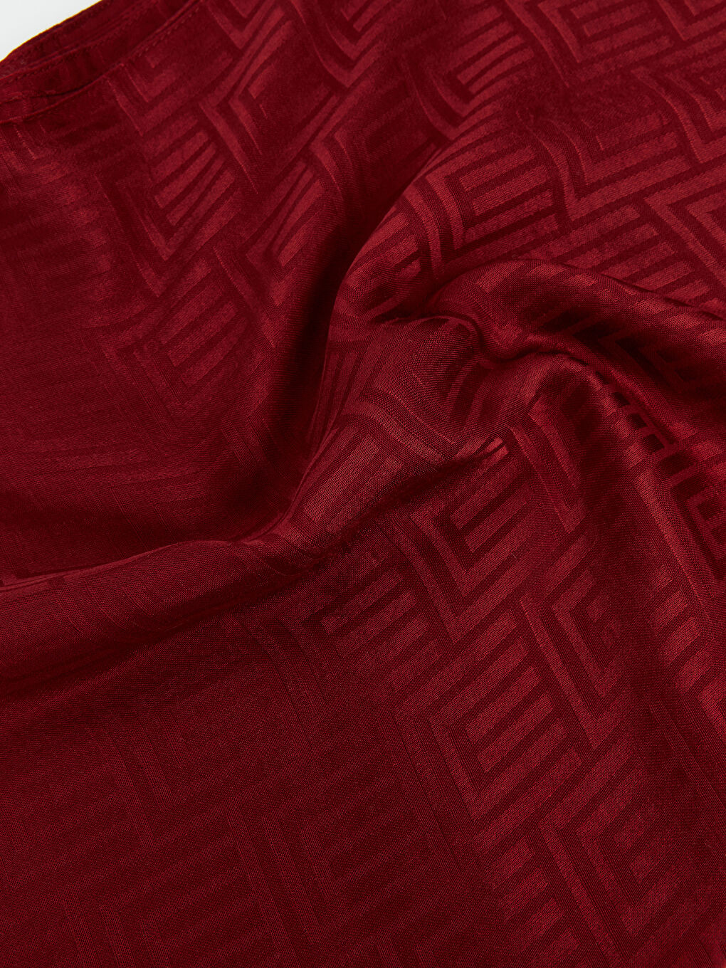 Bordo Geometrik Desenli Kadın Şal-2