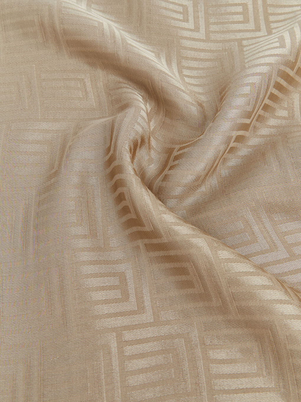 Bej Geometrik Desenli Kadın Şal-2